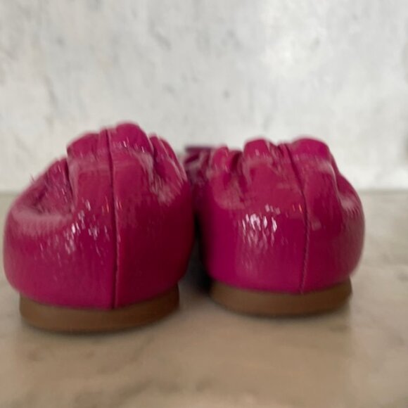 TORY BURCH Reva Ballet Elastic Back Ballet Flats Hot Pink Magenta 6 - Picture 8 of 16